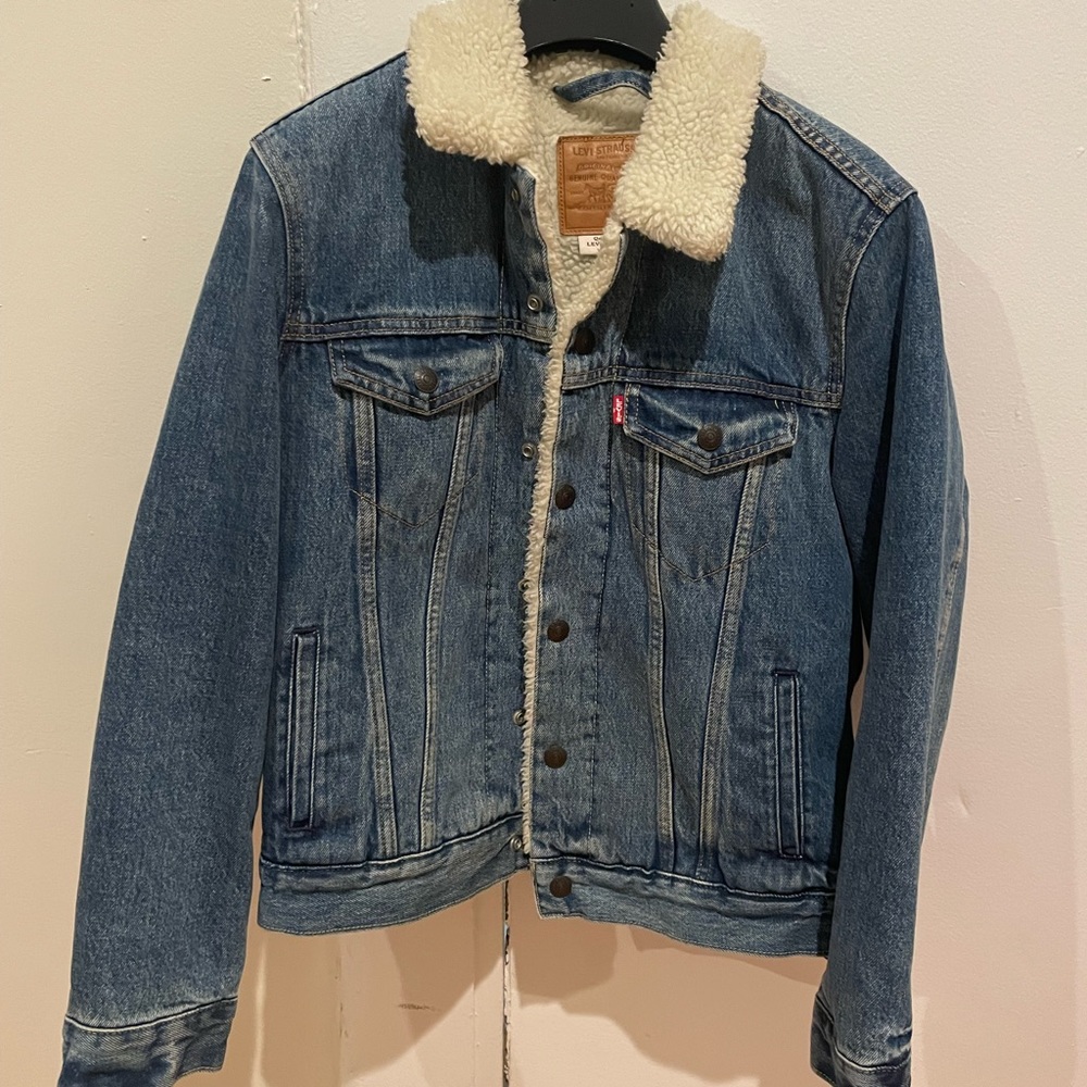 VINTAGE RELAXED FIT SHERPA TRUCKER JACKET - Men’s Size XS